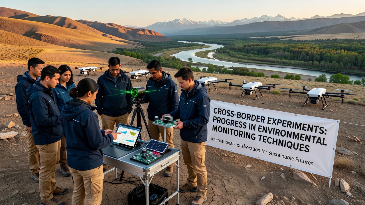 Technicians review synchronized sensor data from multiple countries on a shared monitoring dashboard